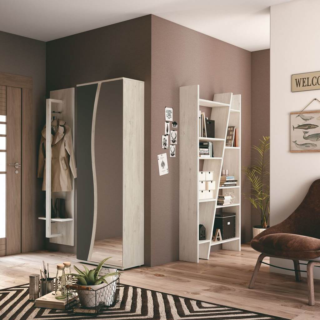 Muebles zapateros para dormitorio con espejo y de pared